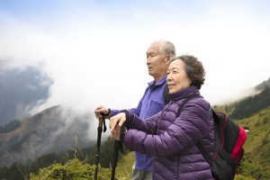 Man and woman hiking