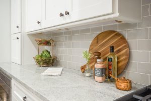 Organized kitchen counter.