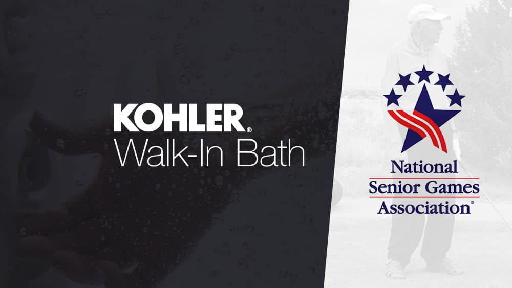 KOHLER walk-in bath and national senior games association logo