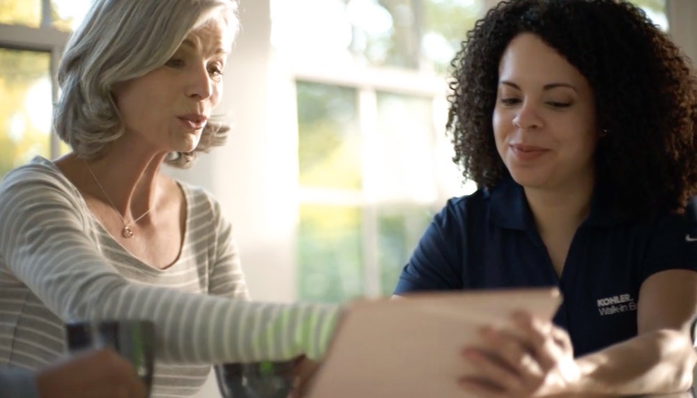 two women conducting a consultation session