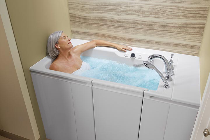 older woman in walk-in bath