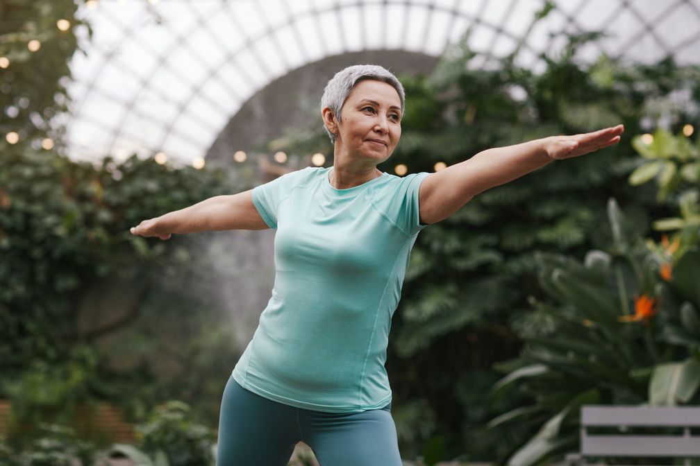 woman in yoga posture