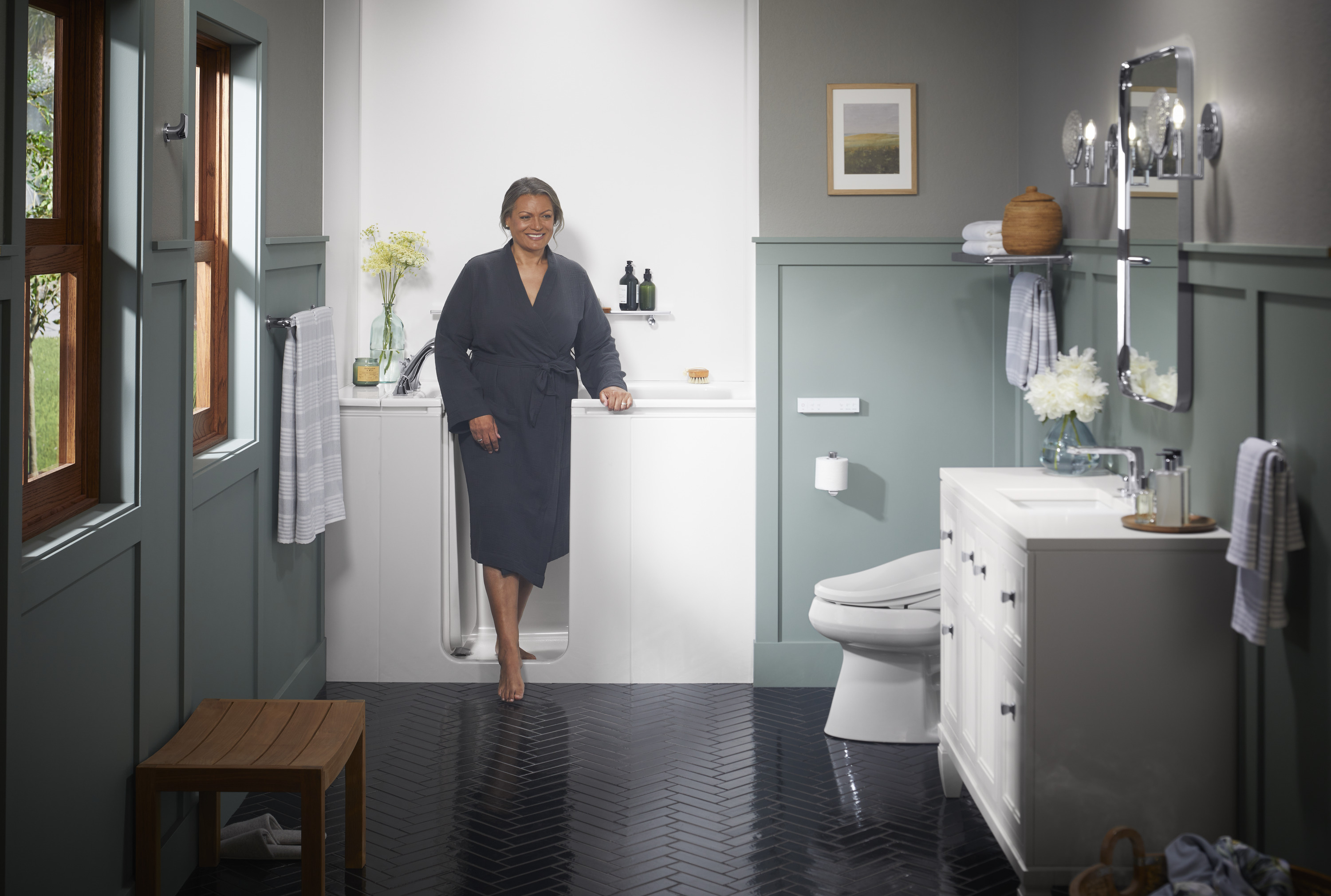 woman with walk-in bath