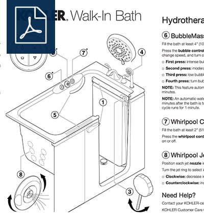 Kohler Walk In Bath, Kohler Bathtub Installation Instructions