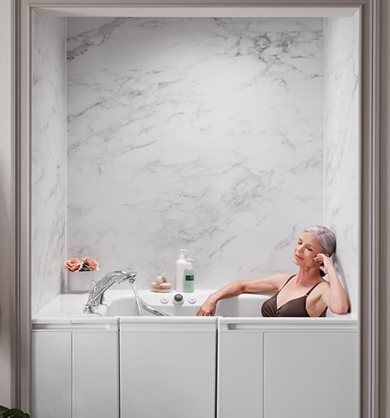 woman relaxing in tub
